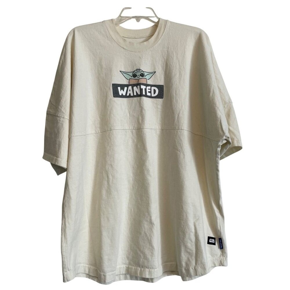 Disney Star Wars GROGU WANTED Spirit Jersey T-Shirt Adult Size XXL Baby Yoda